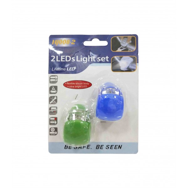 ΦΩΤΑΚΙΑ ΠΟΔΗΛΑΤΟΥ LED ΜΕ ΠΡΑΣΙΝΟ&ΜΠΛΕ ΦΩΣ HJ008-2 2ΤΕΜ 20501-22